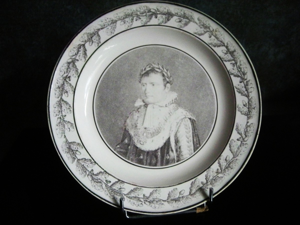 Fine Earthenware Plate, 1810, Portrait Of Napoleon Bonaparte, From Creil