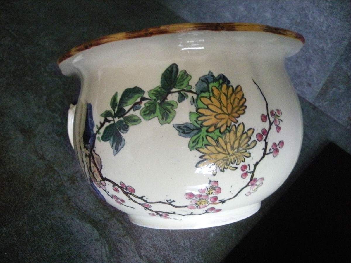 Chamber Pot, Fine Earthenware, "egyptian" Service By Creil Montereau-photo-2