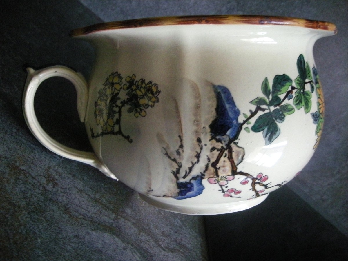Chamber Pot, Fine Earthenware, "egyptian" Service By Creil Montereau-photo-3