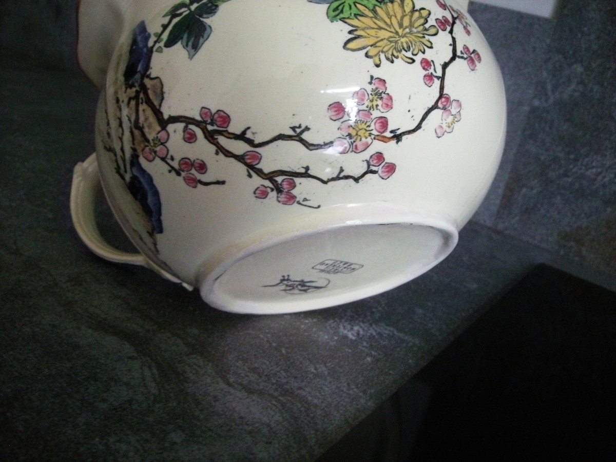 Chamber Pot, Fine Earthenware, "egyptian" Service By Creil Montereau-photo-4