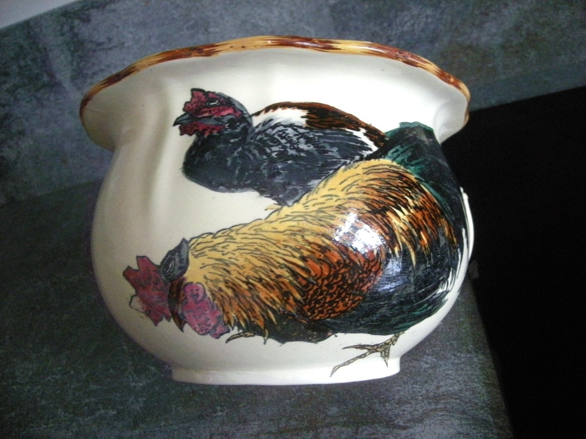 Chamber Pot, Fine Earthenware, "egyptian" Service By Creil Montereau-photo-4