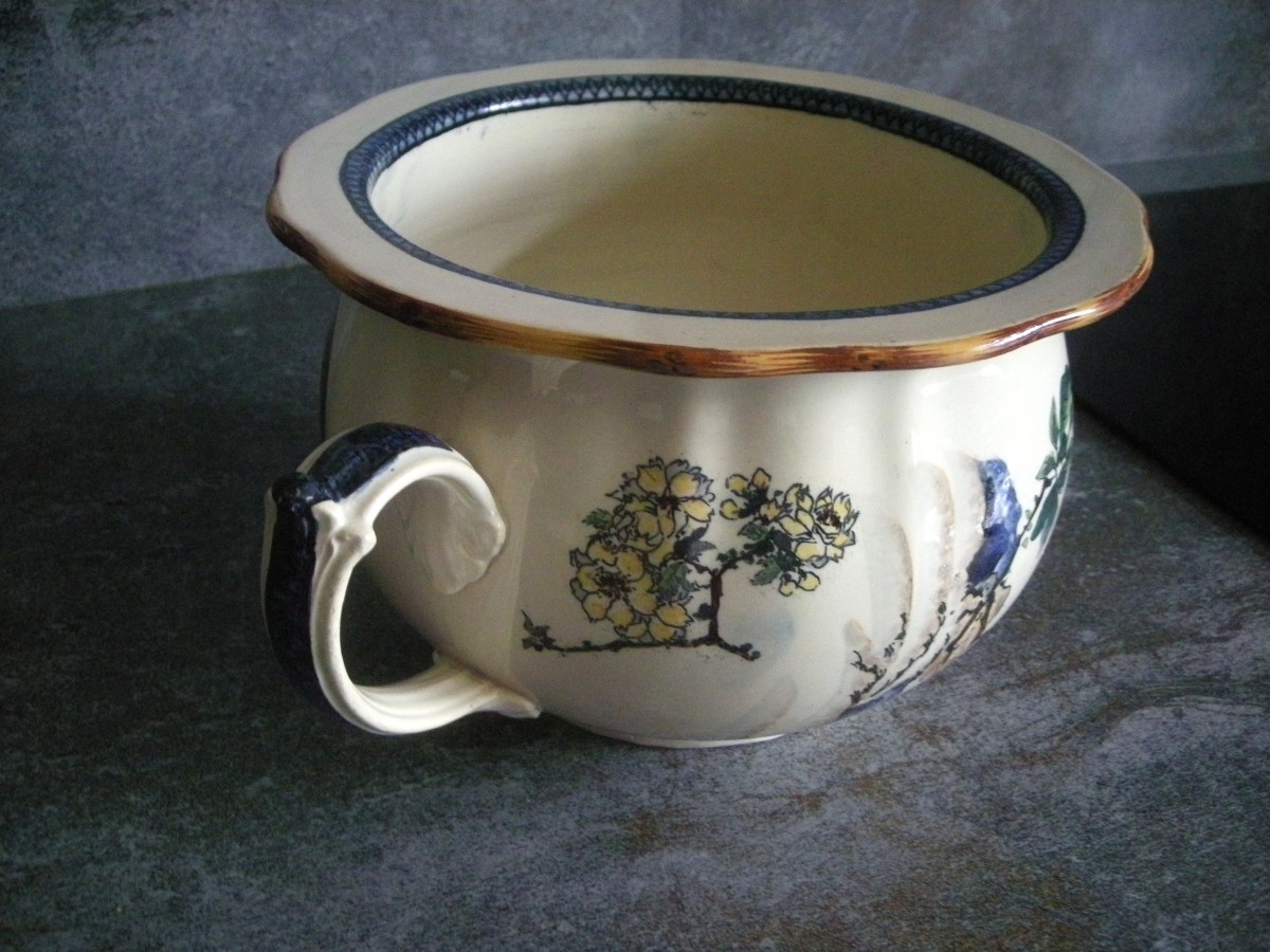 Chamber Pot, Fine Earthenware, "egyptian" Service By Creil Montereau-photo-6