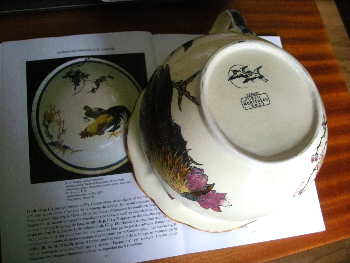 Chamber Pot, Fine Earthenware, "egyptian" Service By Creil Montereau-photo-8