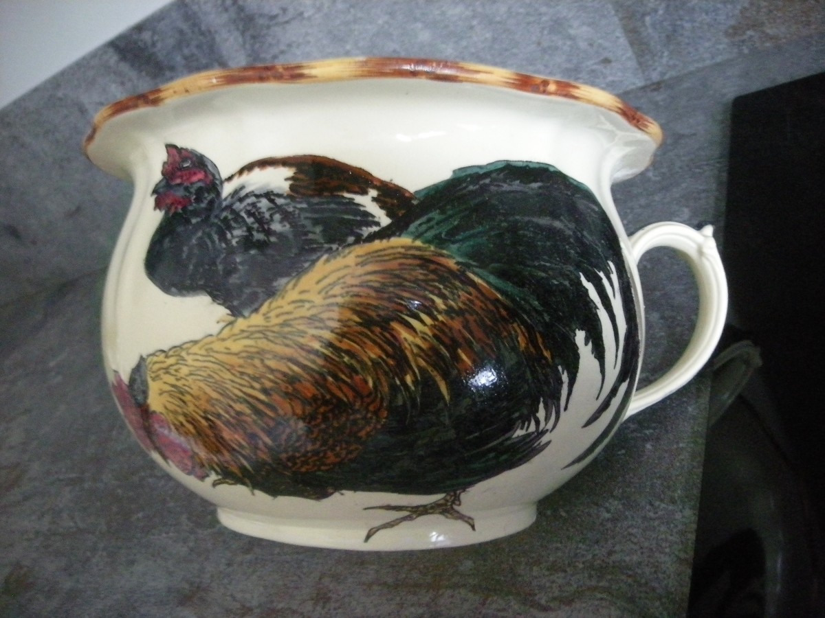 Chamber Pot, Fine Earthenware, "egyptian" Service By Creil Montereau