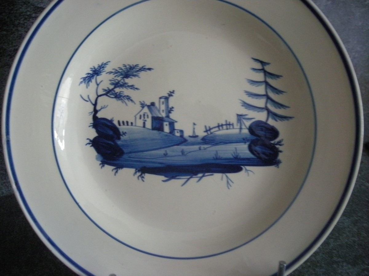 3 Fine Earthenware Plates From The Early 1800s By Toul Bellevue-photo-3