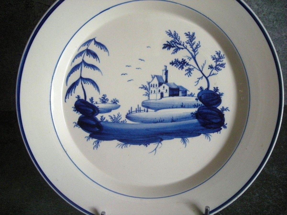 Assiette  Faïence  Fine  peinte  main  1800  Toul  Bellevue-photo-3