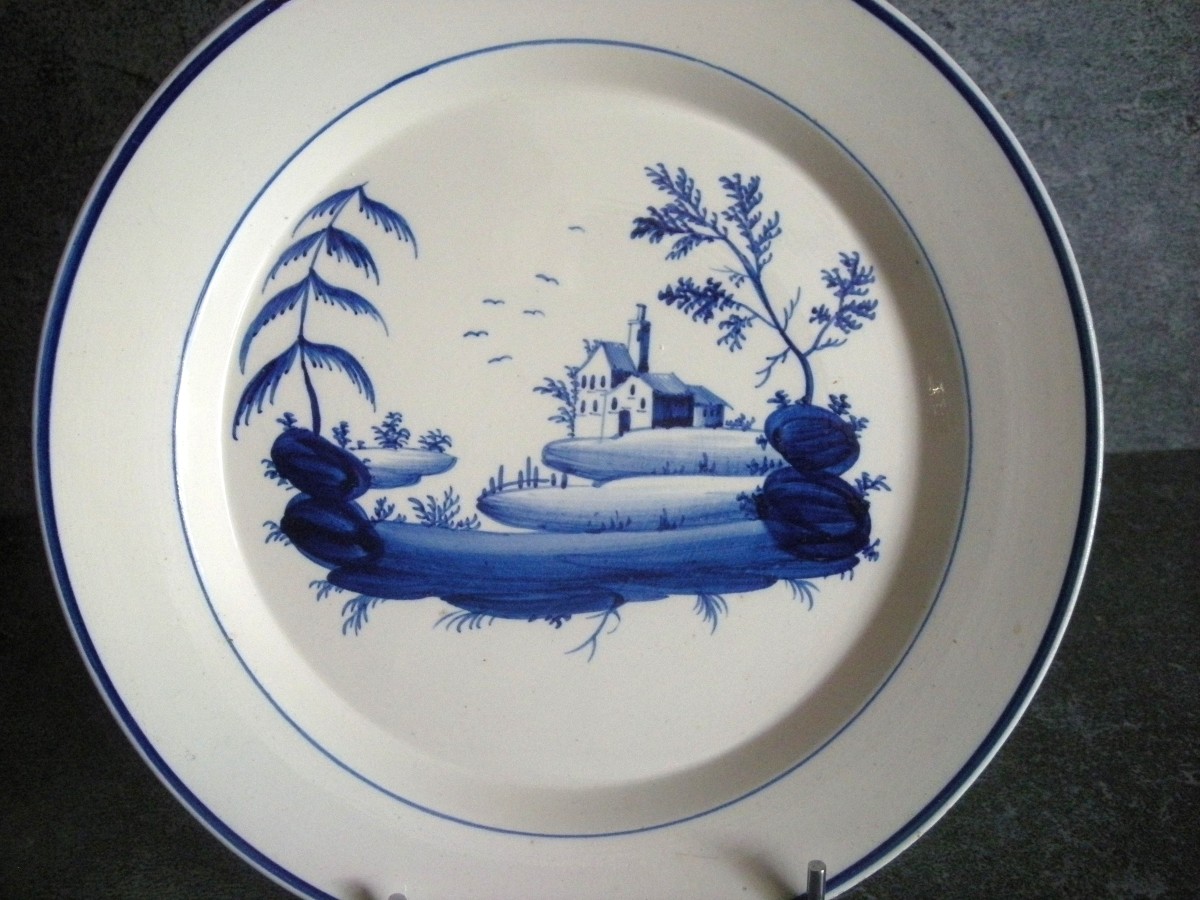 Assiette  Faïence  Fine  peinte  main  1800  Toul  Bellevue-photo-4