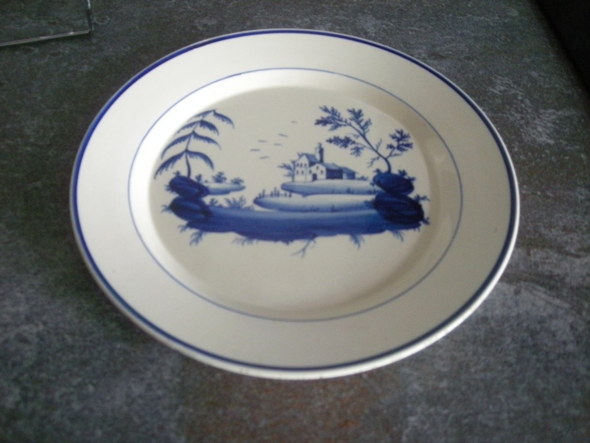 Assiette  Faïence  Fine  peinte  main  1800  Toul  Bellevue-photo-3