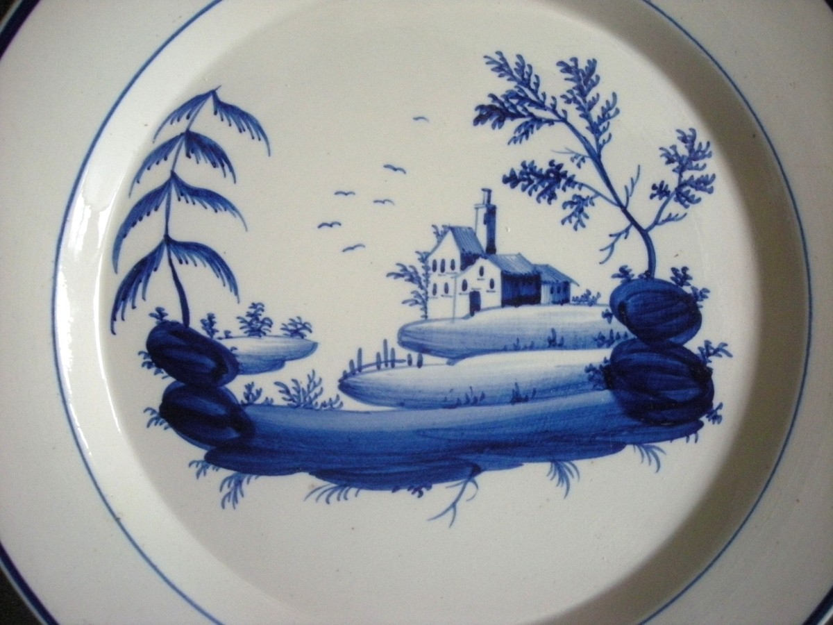 Assiette  Faïence  Fine  peinte  main  1800  Toul  Bellevue