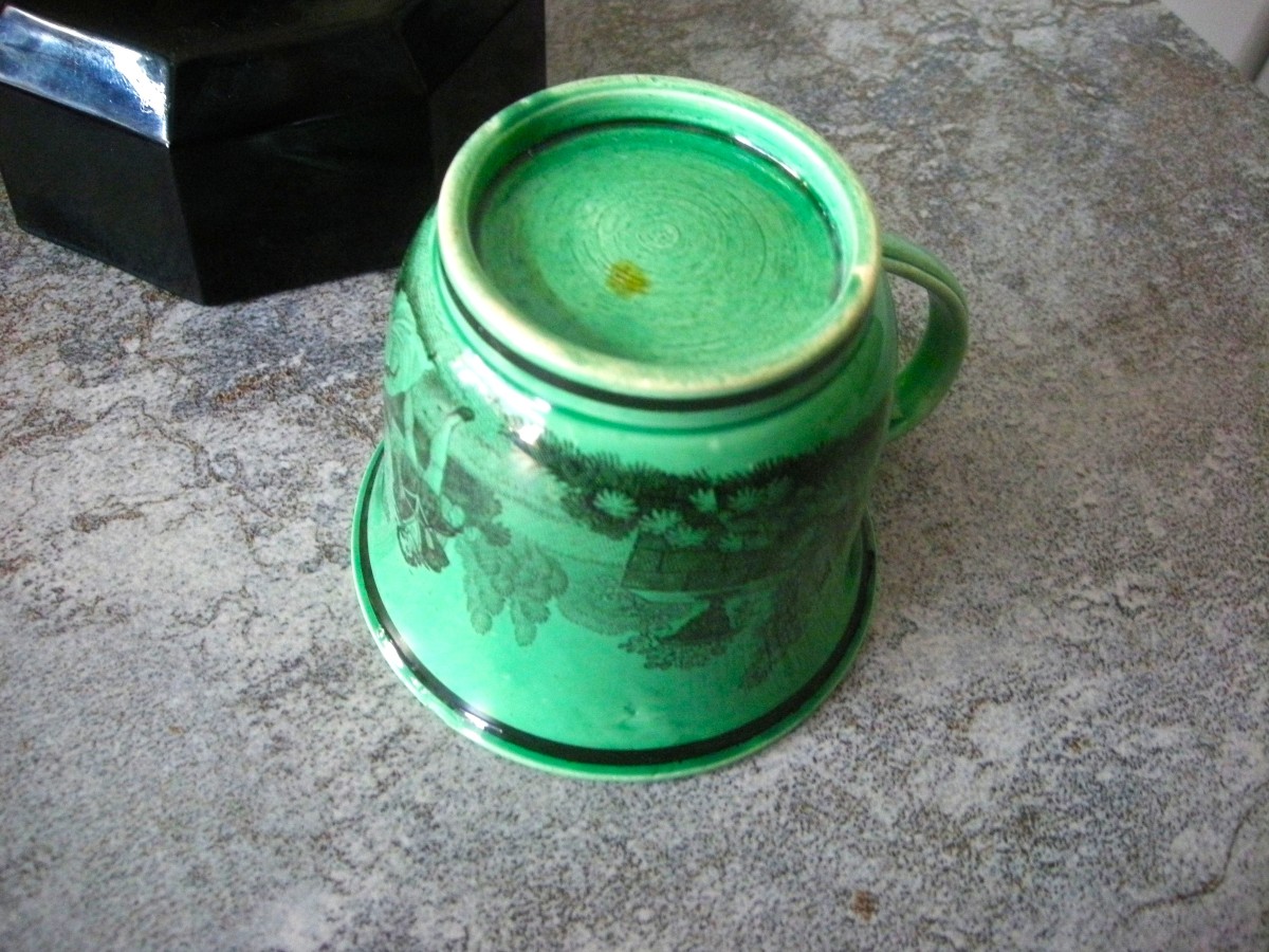 Tasse  Tulipe  Faïence  Fine  Verte  1830  Manufacture  Montereau-photo-4