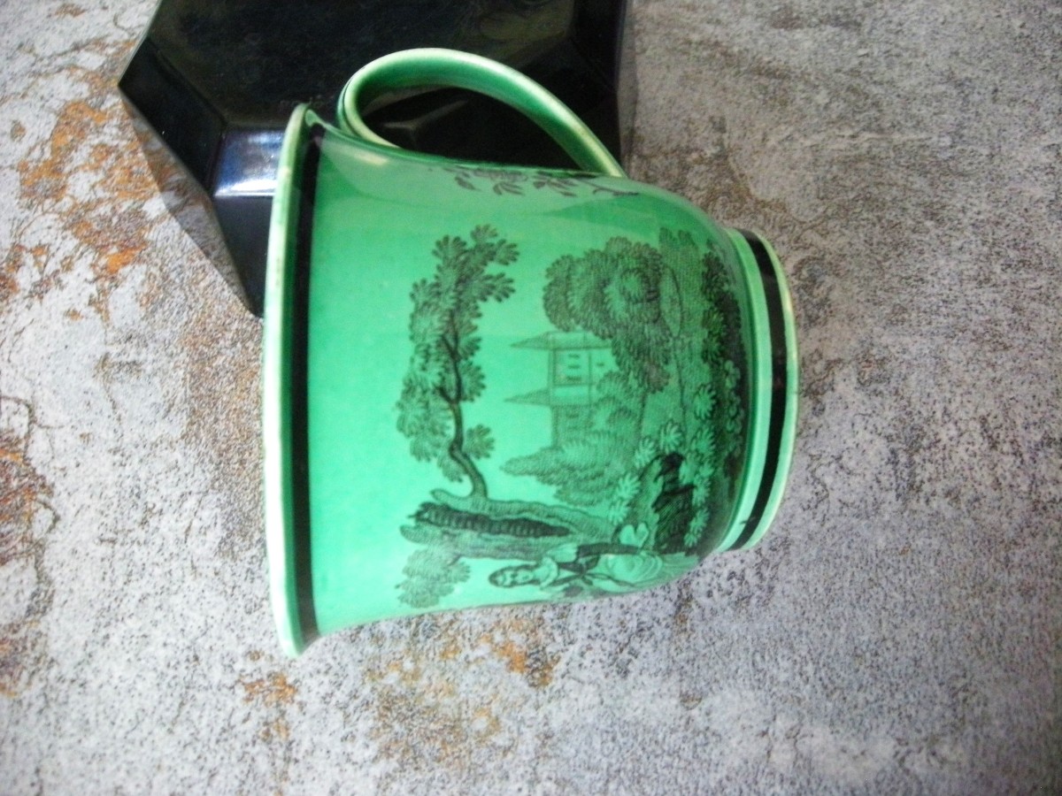Tasse  Tulipe  Faïence  Fine  Verte  1830  Manufacture  Montereau-photo-6
