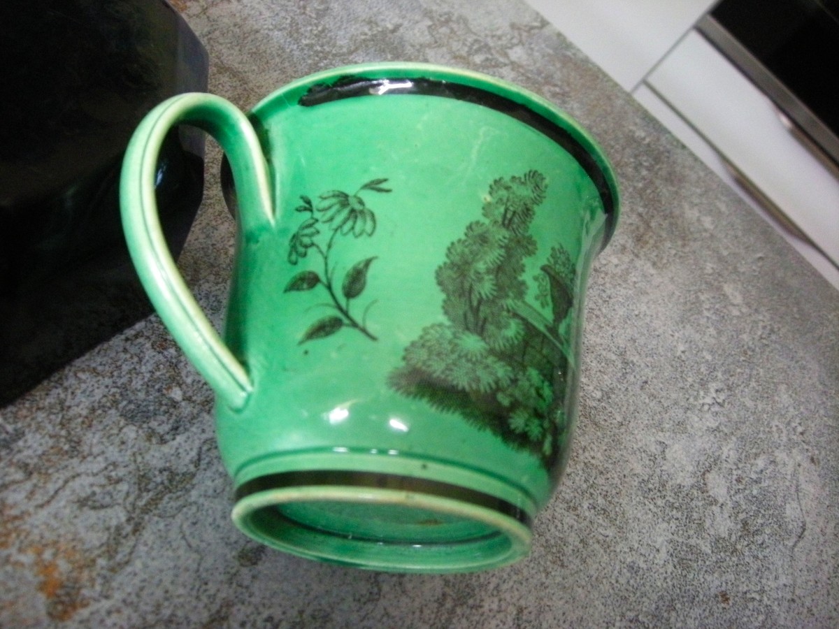 Tasse  Tulipe  Faïence  Fine  Verte  1830  Manufacture  Montereau-photo-8