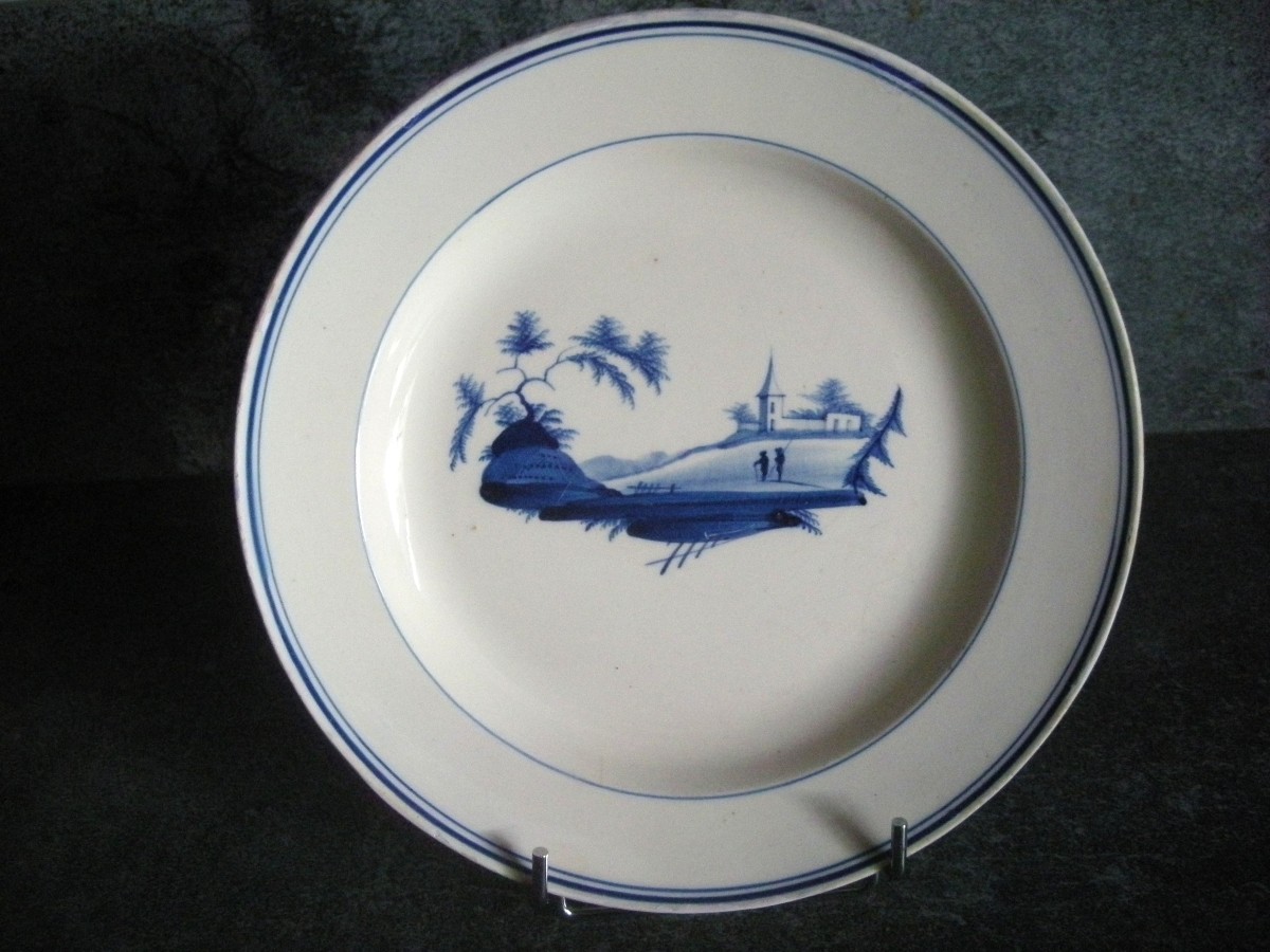 Fine Earthenware Plate, Circa 1800, Hand-painted, From Toul Bellevue-photo-2