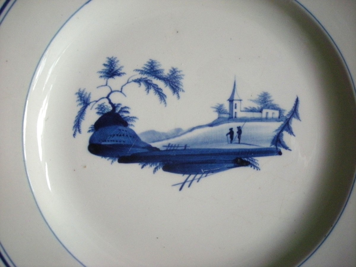 Fine Earthenware Plate, Circa 1800, Hand-painted, From Toul Bellevue-photo-3