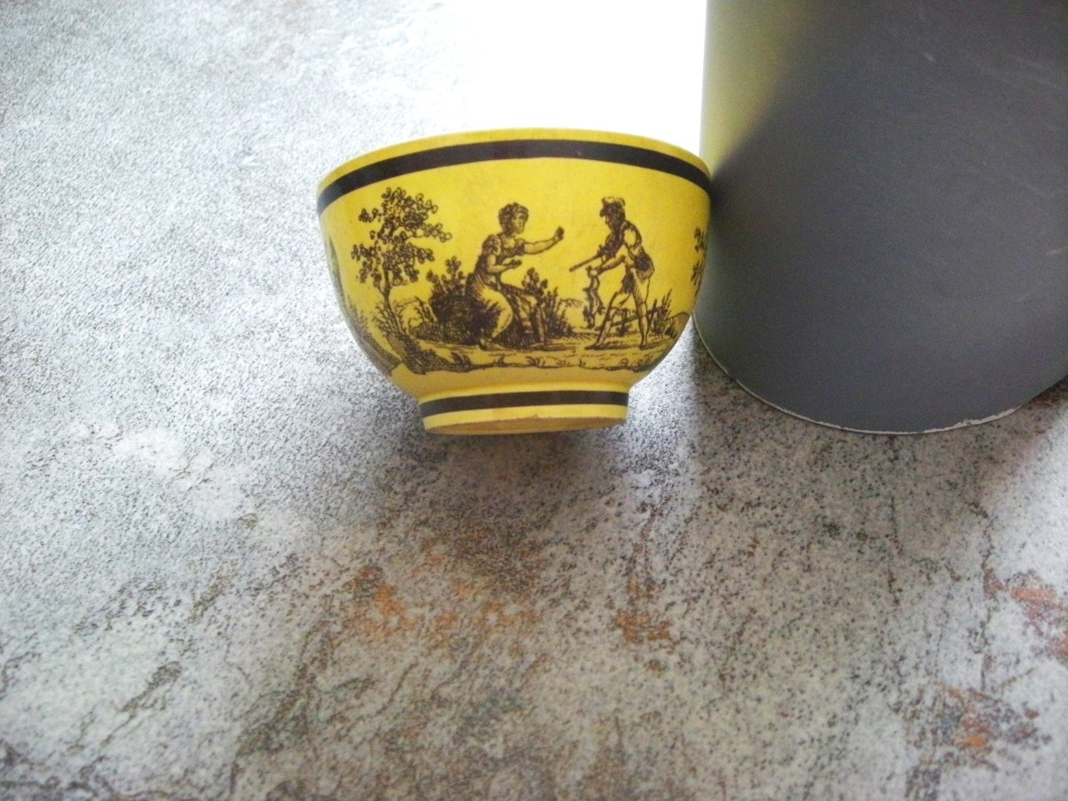 Bol  à  Saké Faïence  Fine Jaune  Montereau  1825-photo-2