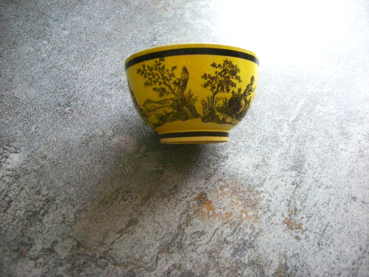 Bol  à  Saké Faïence  Fine Jaune  Montereau  1825-photo-3