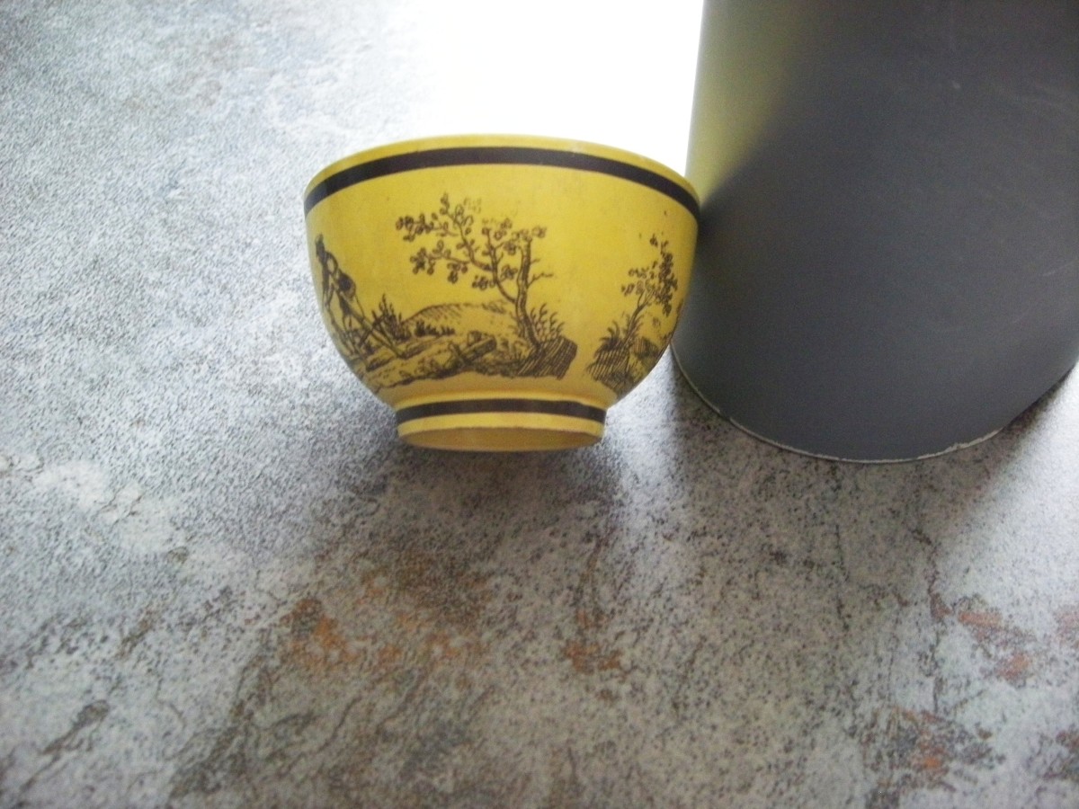 Bol  à  Saké Faïence  Fine Jaune  Montereau  1825-photo-4