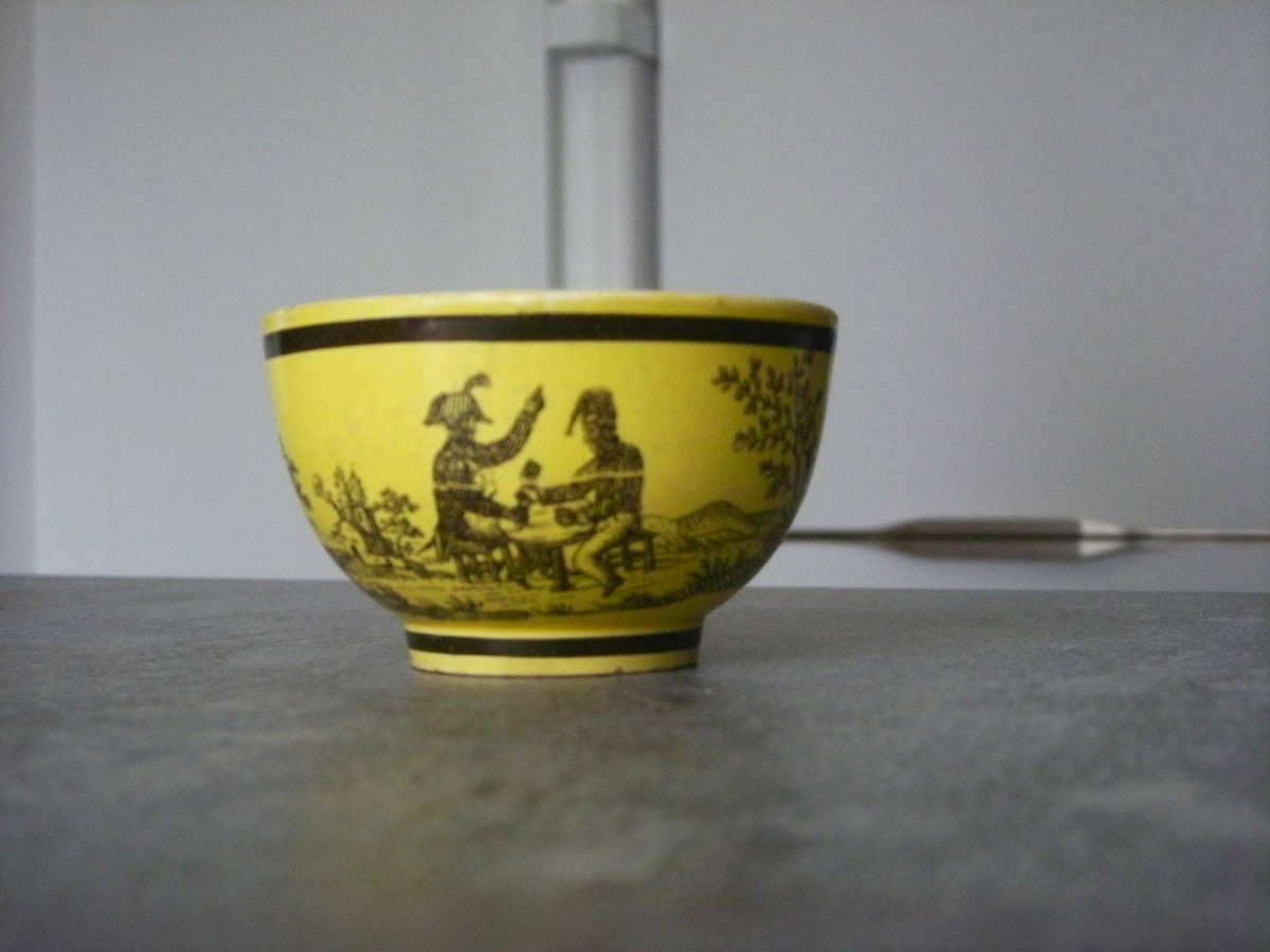 Bol  à  Saké Faïence  Fine Jaune  Montereau  1825-photo-1