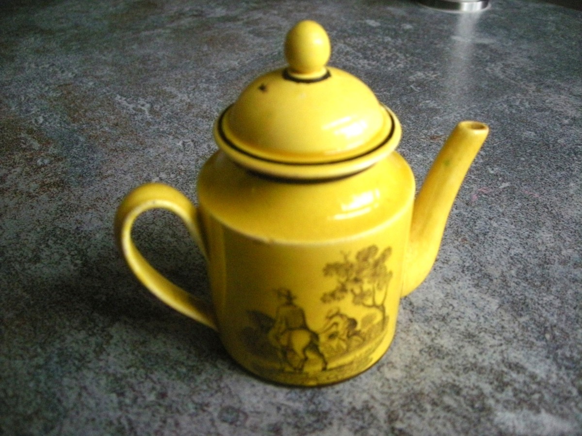 Théière  Faïence  Fine  Jaune  1825  Manufacture  de  Montereau-photo-4