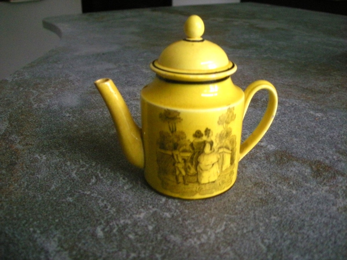 Théière  Faïence  Fine  Jaune  1825  Manufacture  de  Montereau-photo-2