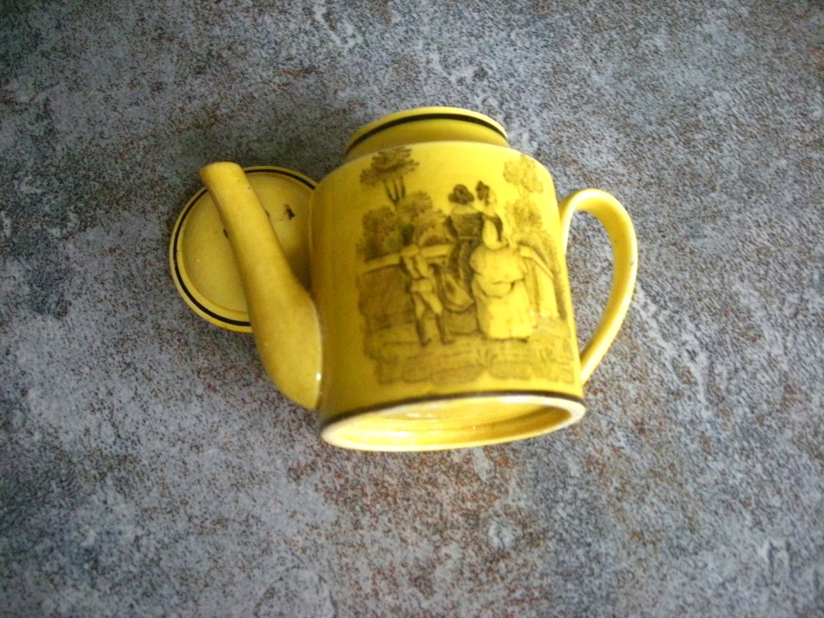 Théière  Faïence  Fine  Jaune  1825  Manufacture  de  Montereau-photo-3