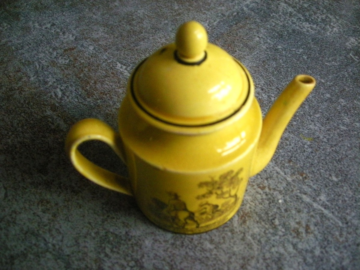 Théière  Faïence  Fine  Jaune  1825  Manufacture  de  Montereau-photo-5