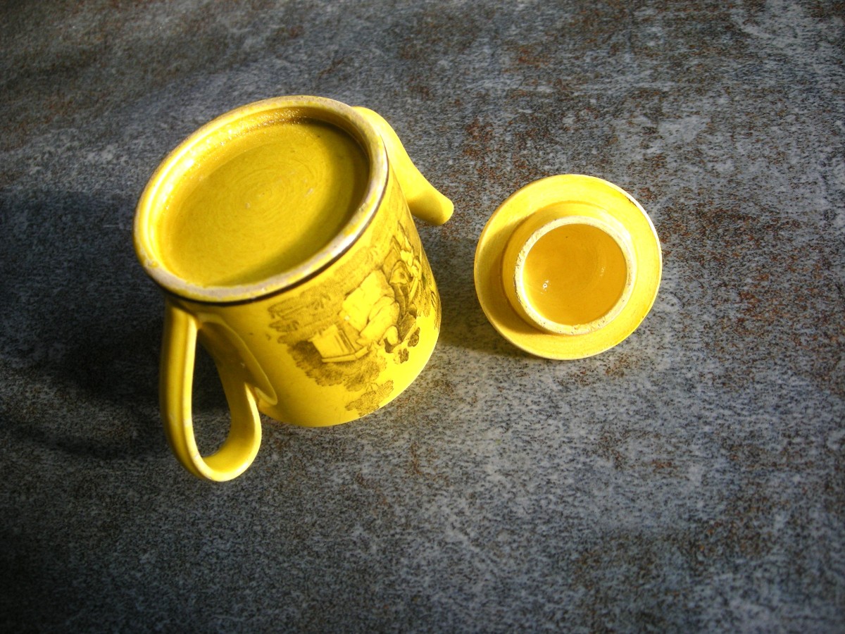 Théière  Faïence  Fine  Jaune  1825  Manufacture  de  Montereau-photo-6