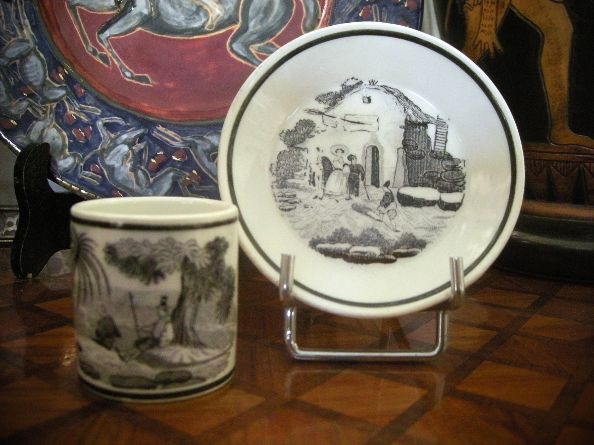 Two Cups And Saucers, Grisaille Decoration, 1824, Choisy Le Roi Factory-photo-4