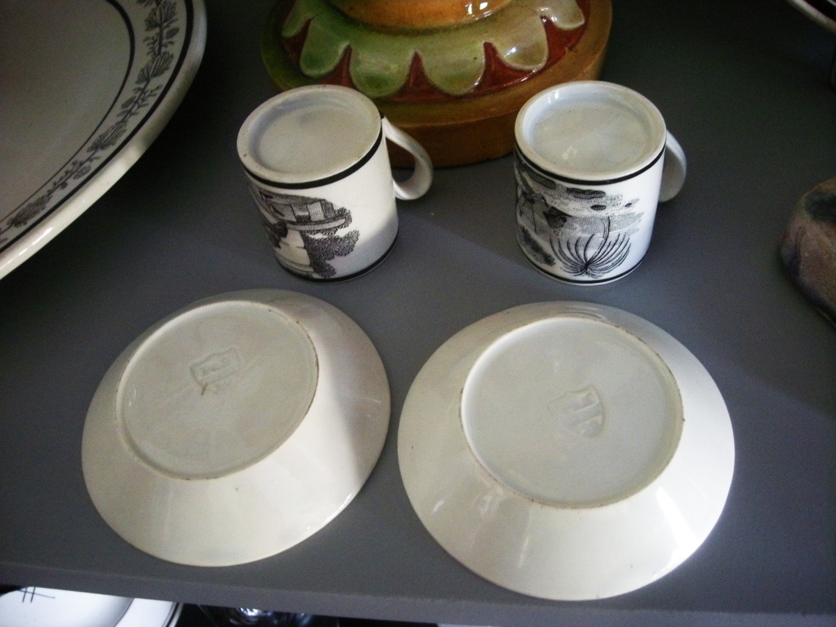 Two Cups And Saucers, Grisaille Decoration, 1824, Choisy Le Roi Factory-photo-7