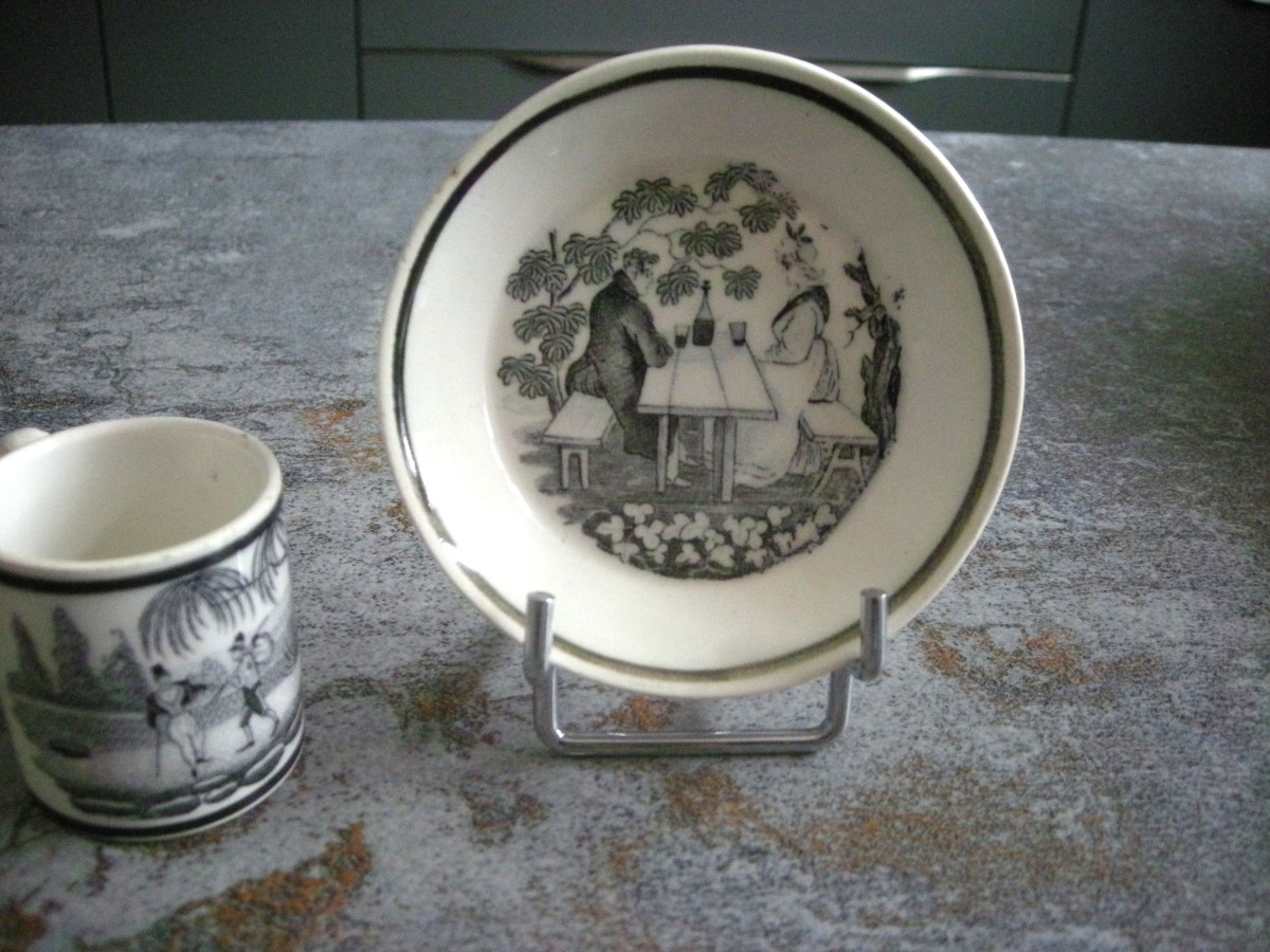 Two Cups And Saucers, Grisaille Decoration, 1824, Choisy Le Roi Factory-photo-5