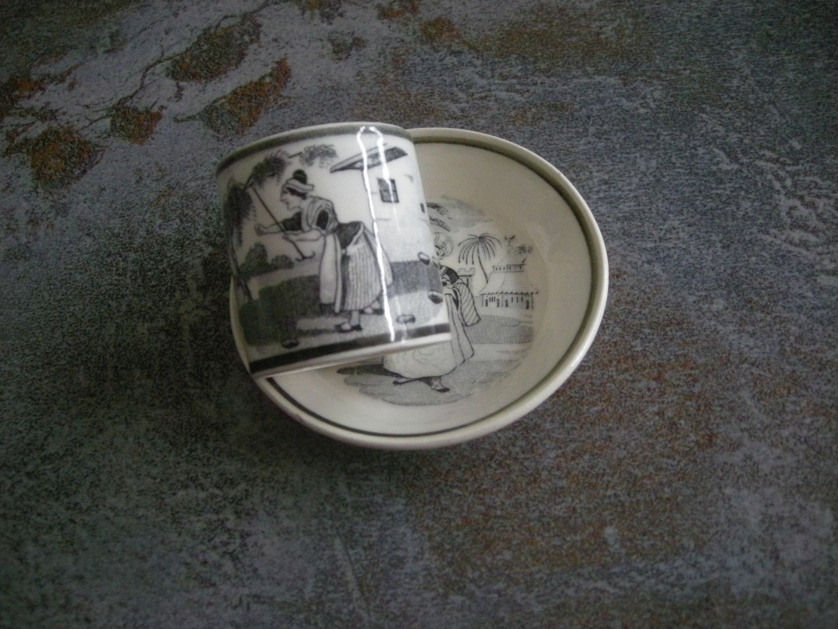 Two Cups And Saucers, Grisaille Decoration, 1824, Choisy Le Roi Factory-photo-3