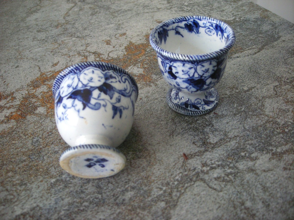 Deux  Coquetiers  vers  1869  Service  Flora  de  Creil  et  Montereau-photo-3