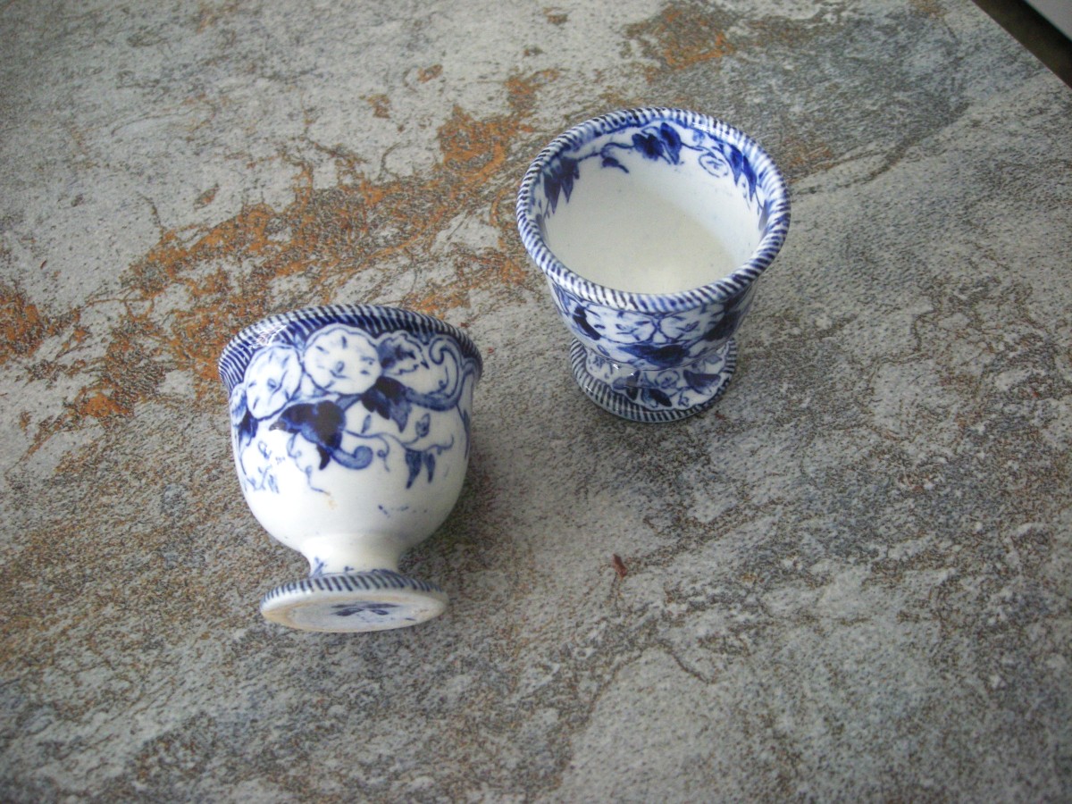 Deux  Coquetiers  vers  1869  Service  Flora  de  Creil  et  Montereau-photo-4