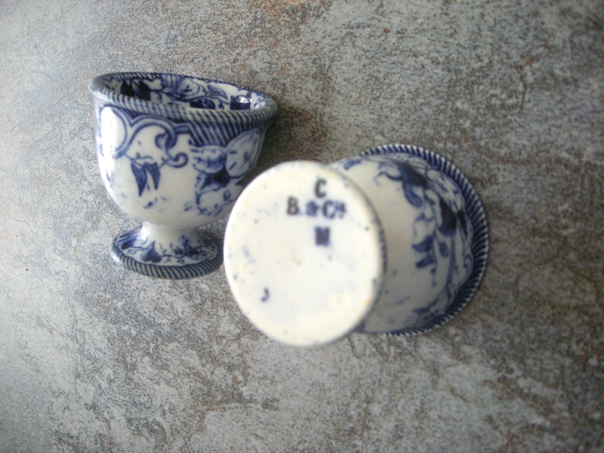 Deux  Coquetiers  vers  1869  Service  Flora  de  Creil  et  Montereau-photo-4