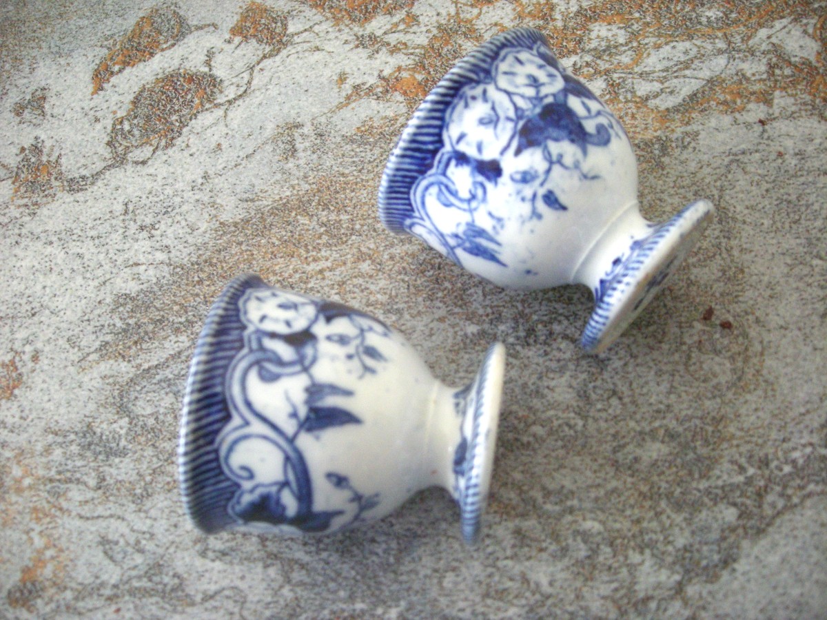 Deux  Coquetiers  vers  1869  Service  Flora  de  Creil  et  Montereau-photo-2