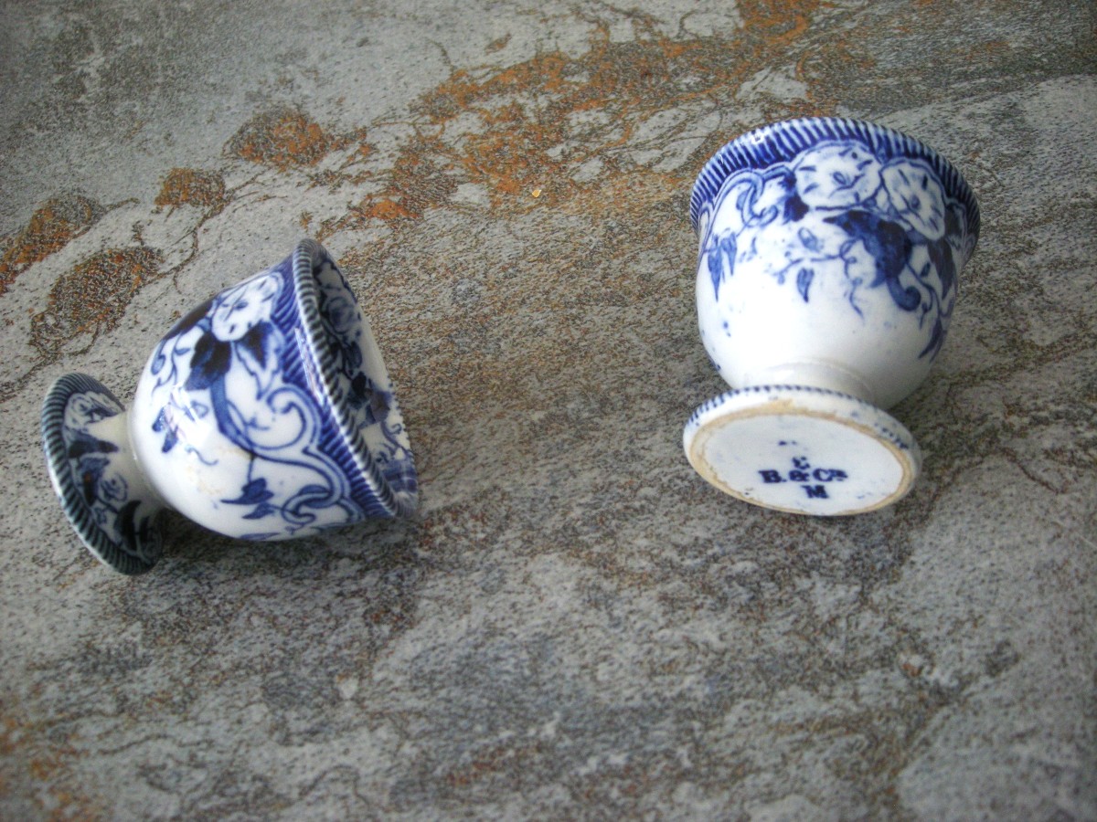 Deux  Coquetiers  vers  1869  Service  Flora  de  Creil  et  Montereau-photo-4