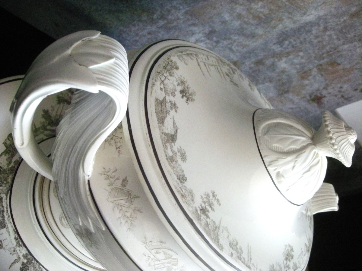 Soupière  d' Apparat  Epoque  Empire  1808   signée  Creil-photo-1