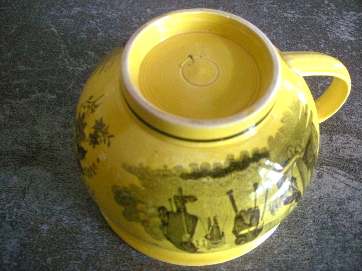 Fine Yellow Earthenware Chocolate Cup Decorated With The -photo-6