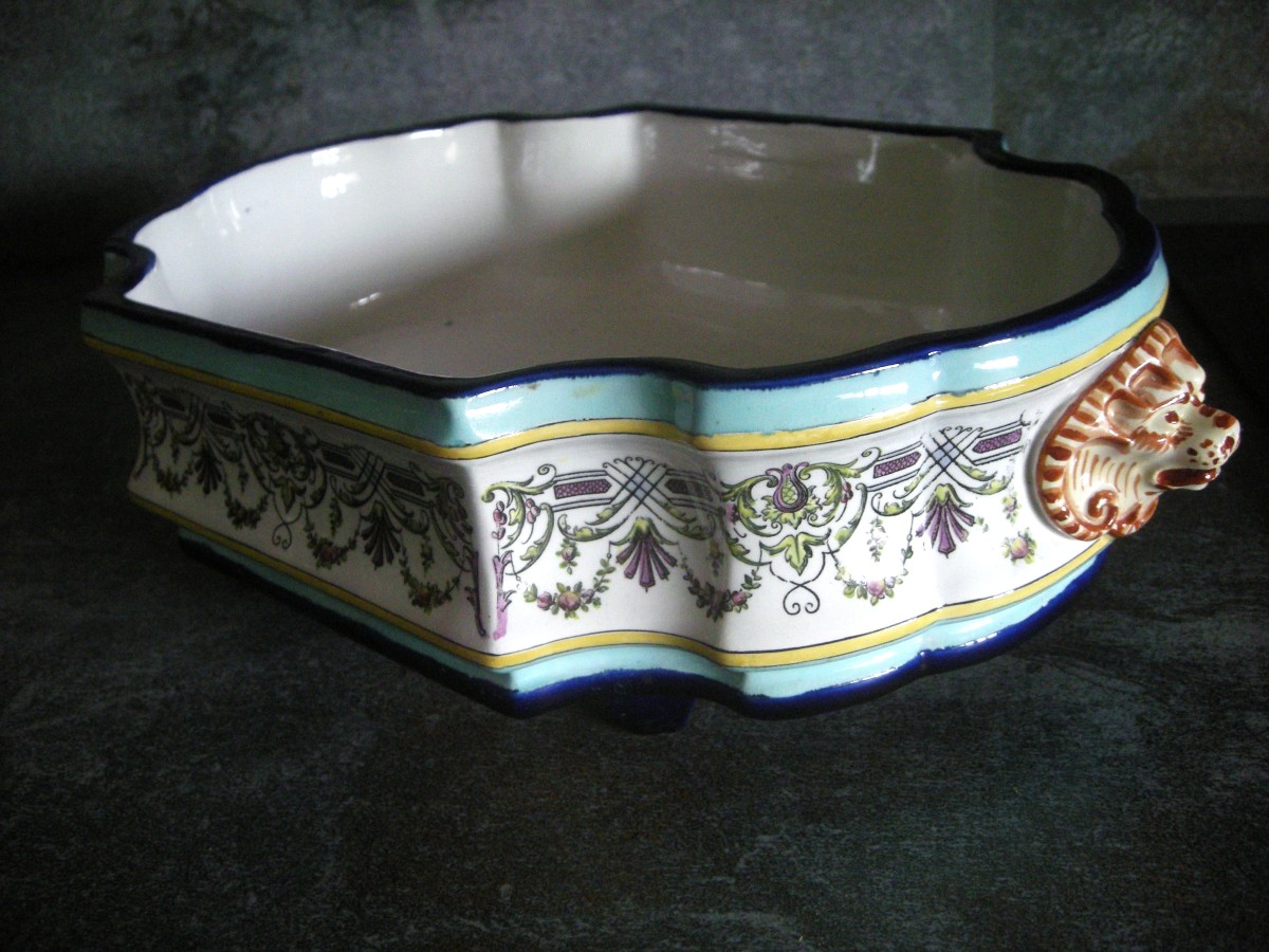 Corbeille  Faïence  Polychrome  1840  de Creil  et  Montereau-photo-2