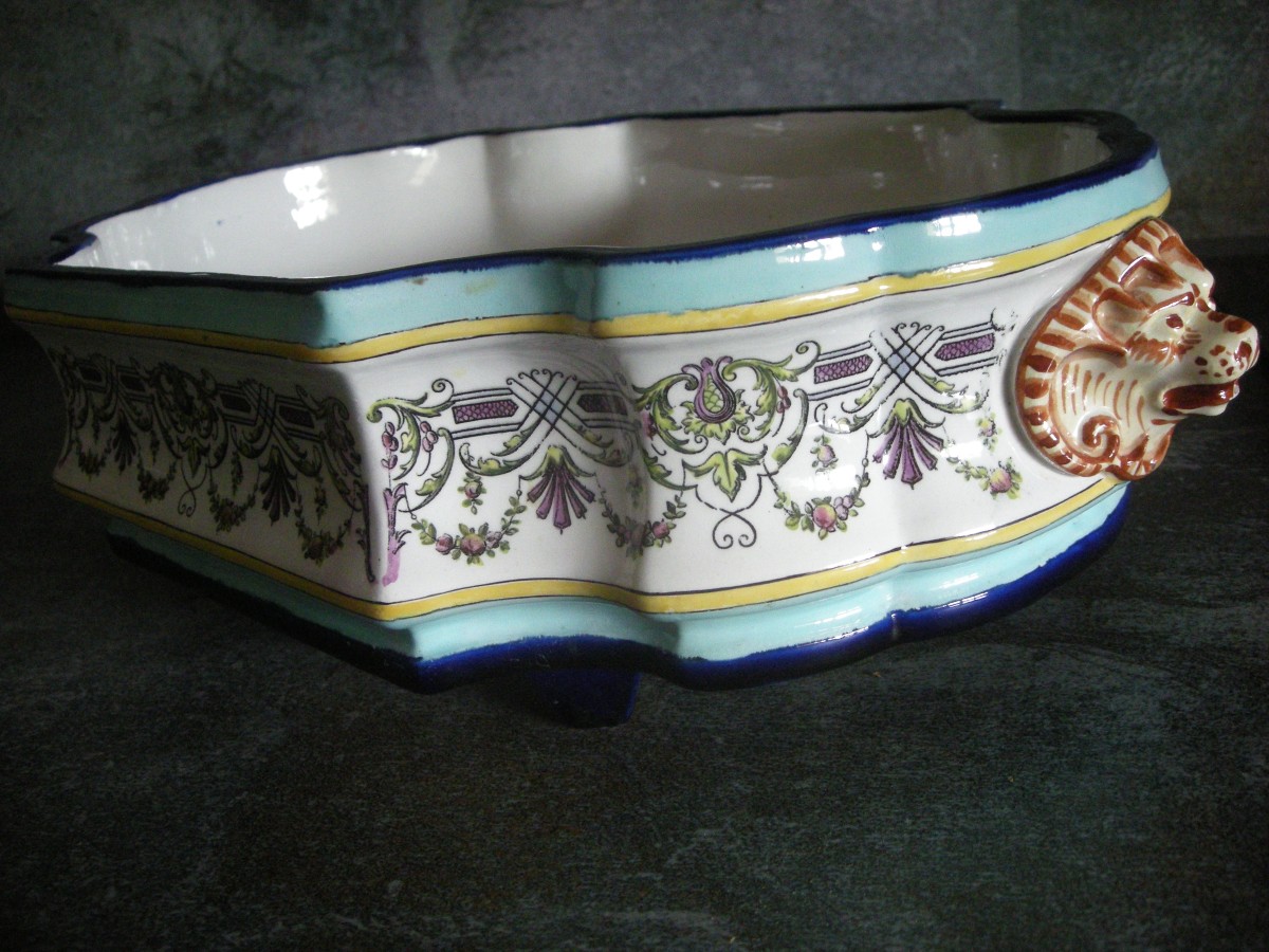 Corbeille  Faïence  Polychrome  1840  de Creil  et  Montereau-photo-3