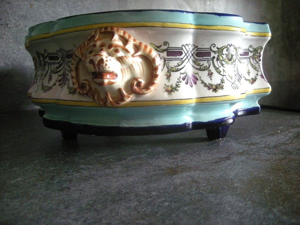 Corbeille  Faïence  Polychrome  1840  de Creil  et  Montereau-photo-2