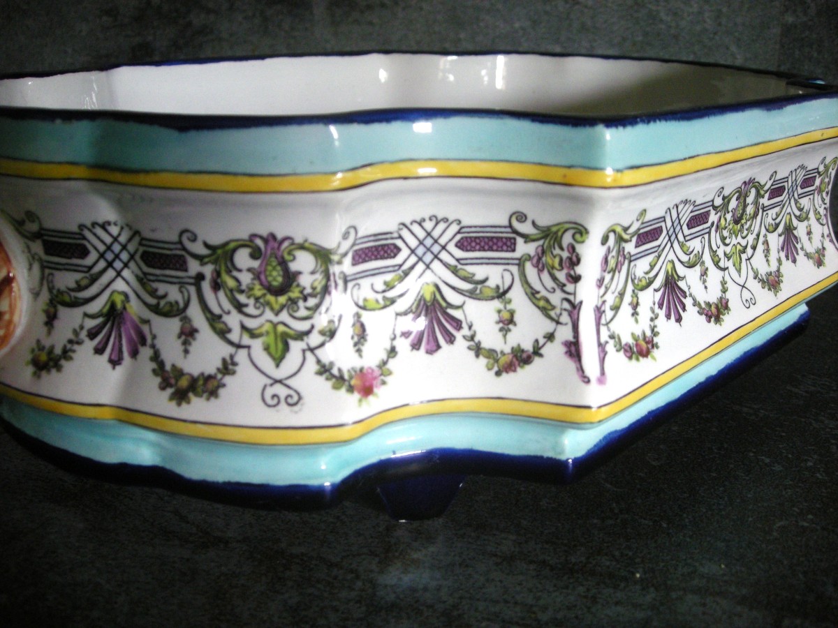 Corbeille  Faïence  Polychrome  1840  de Creil  et  Montereau-photo-4