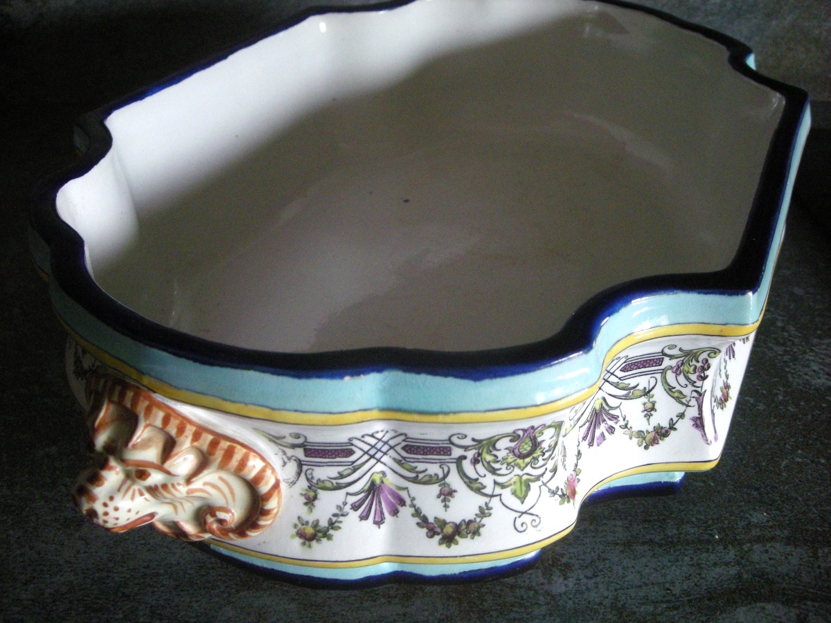 Corbeille  Faïence  Polychrome  1840  de Creil  et  Montereau-photo-5