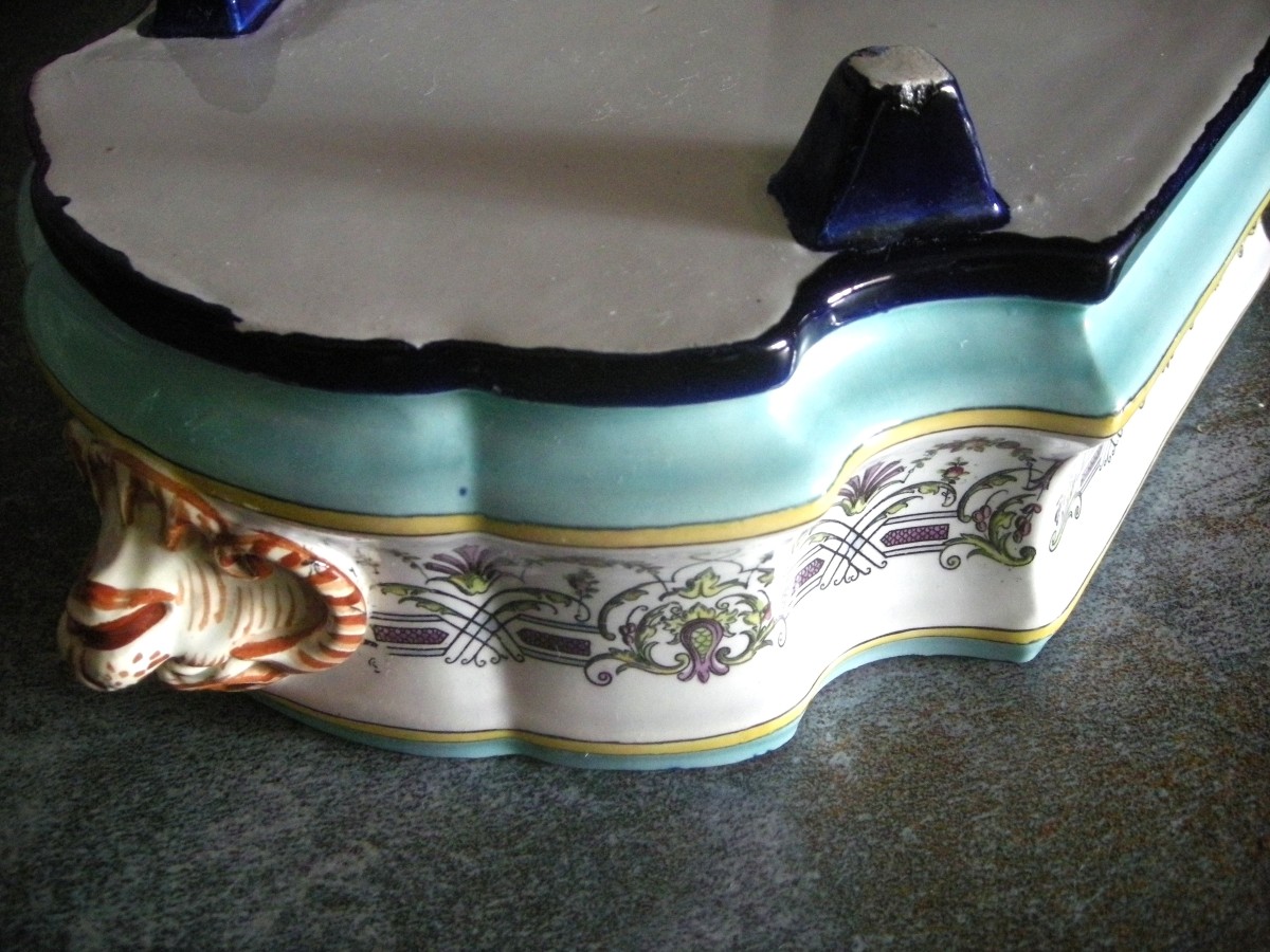 Corbeille  Faïence  Polychrome  1840  de Creil  et  Montereau-photo-7