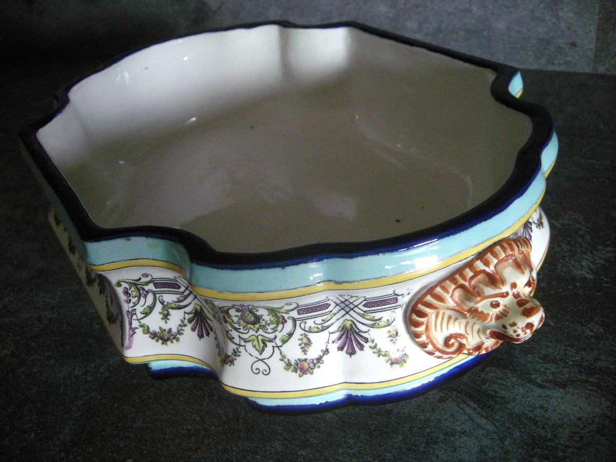 Corbeille  Faïence  Polychrome  1840  de Creil  et  Montereau