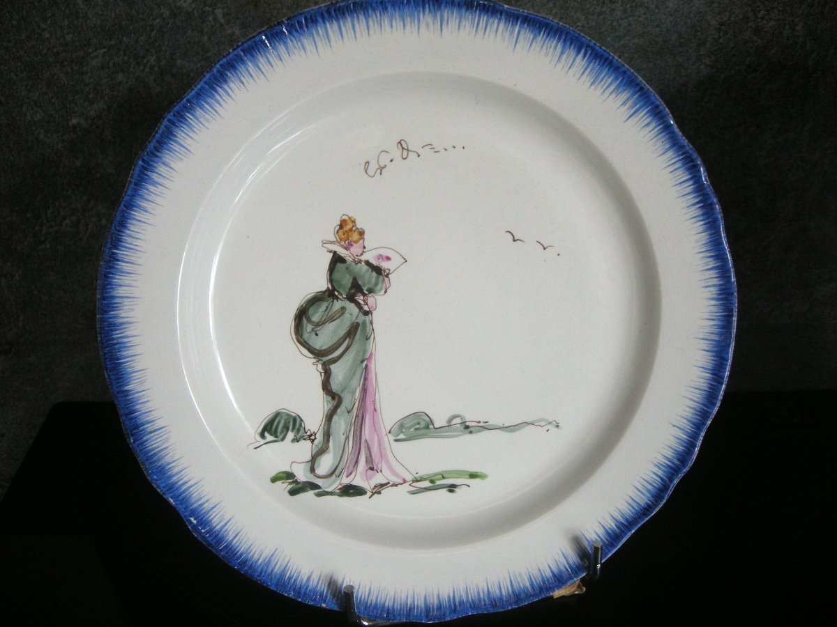 2 Faience Plates By Félix Bracquemont Second Service Rousseau.-photo-2
