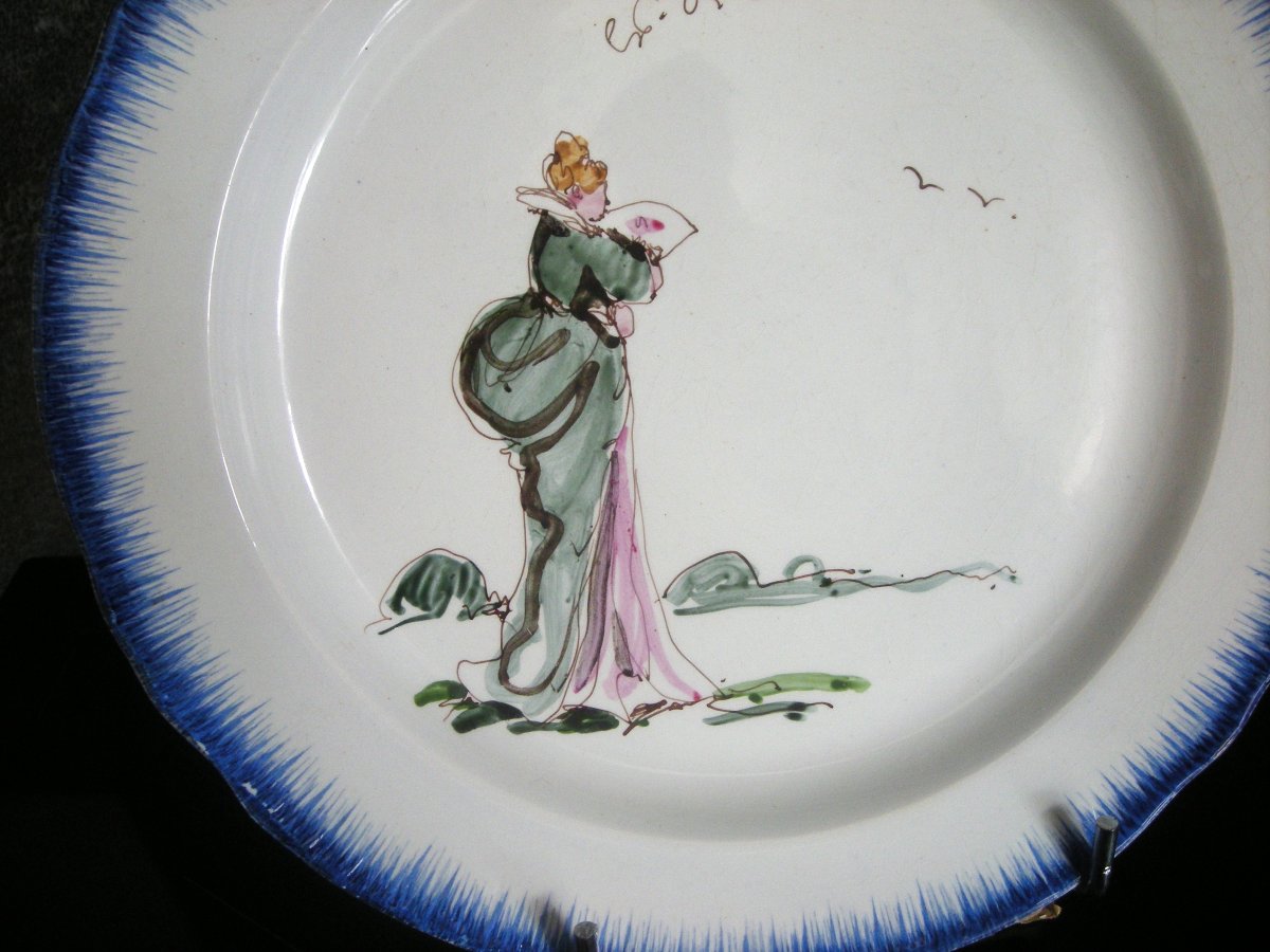 2 Faience Plates By Félix Bracquemont Second Service Rousseau.-photo-3