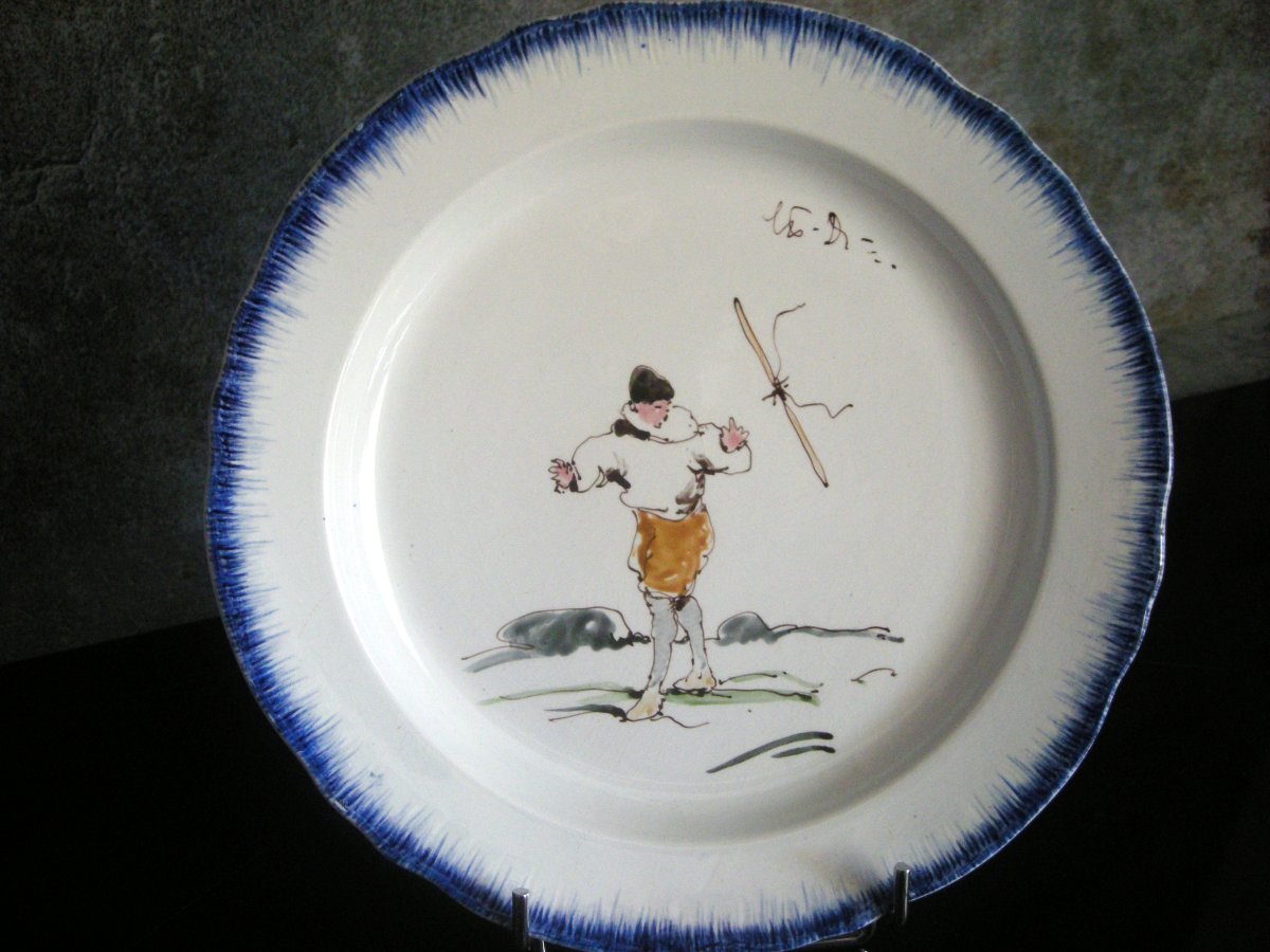 3 Faience Plates By Félix Bracquemont Second Service Rousseau.-photo-2