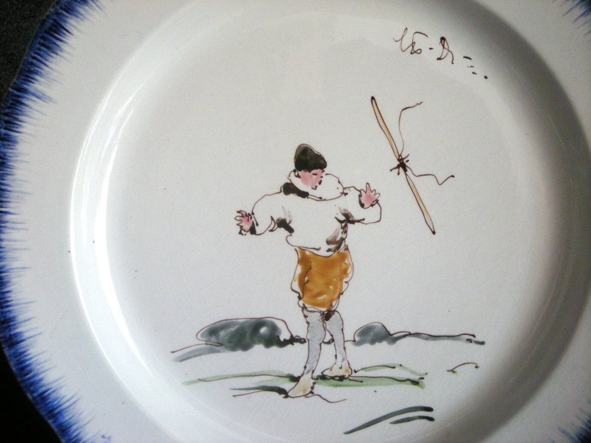 3 Faience Plates By Félix Bracquemont Second Service Rousseau.-photo-3