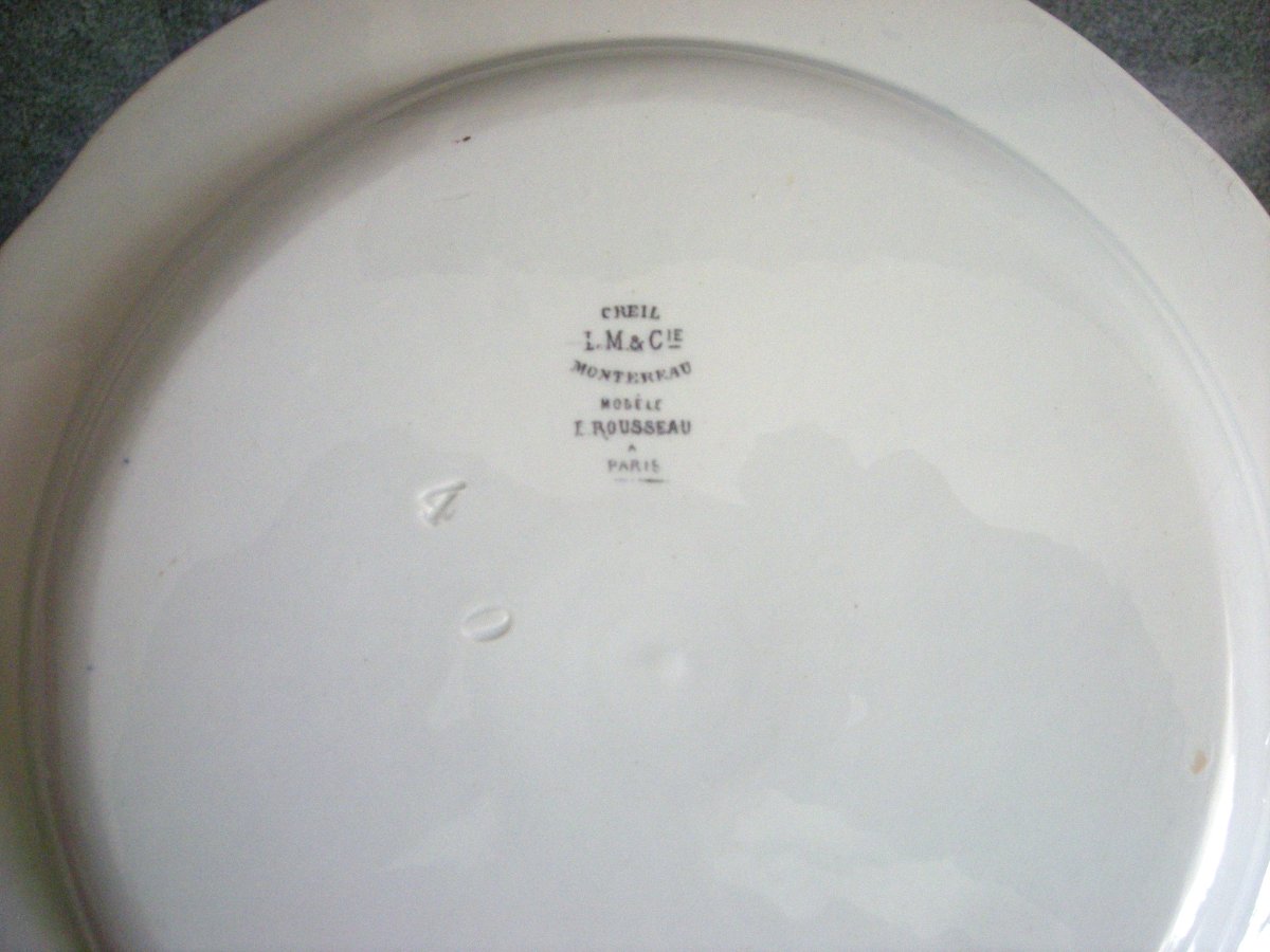3 Faience Plates By Félix Bracquemont Second Service Rousseau.-photo-7